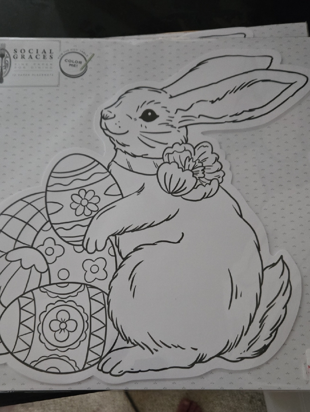 Social Graces Bunny Coloring Cutout - Black & White